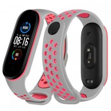 Ремінець Double Color Metal Clasp для Xiaomi Mi Band 5/6 Grey-Rose