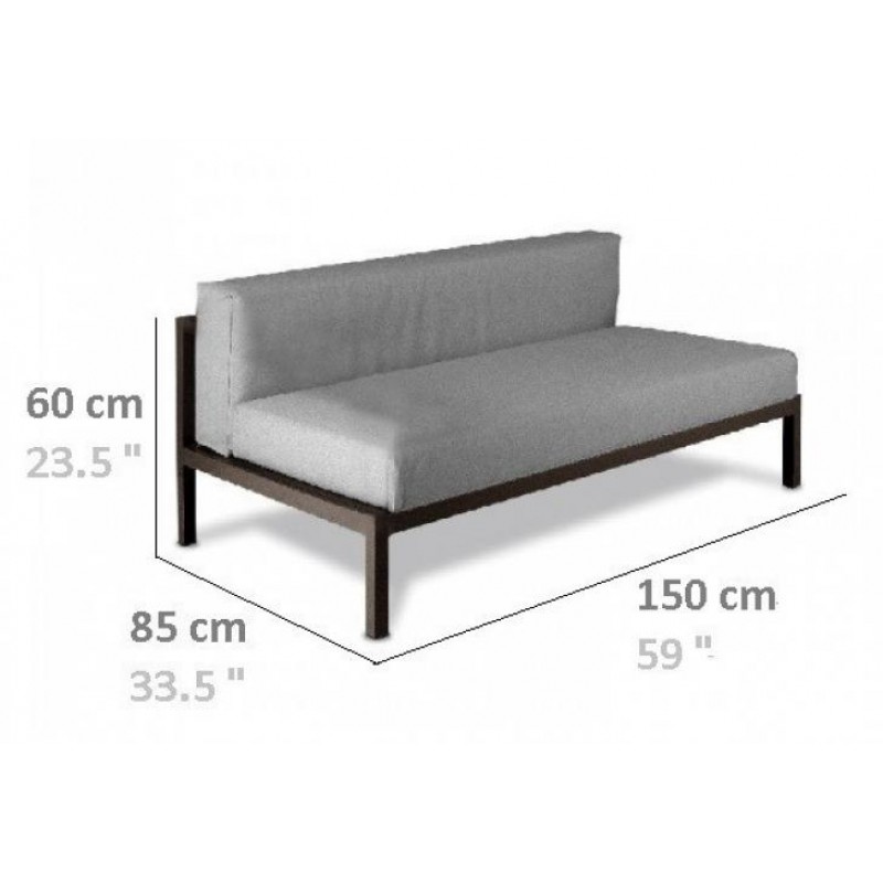 Модульний диван середній у стилі Loft NS-1009 630x1500x850 мм Черный