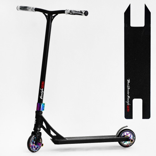 Самокат трюковий Best Scooter Freestyle Pro HIC-система пеги алюмінієвий диск та дека колеса PU Black (115640)