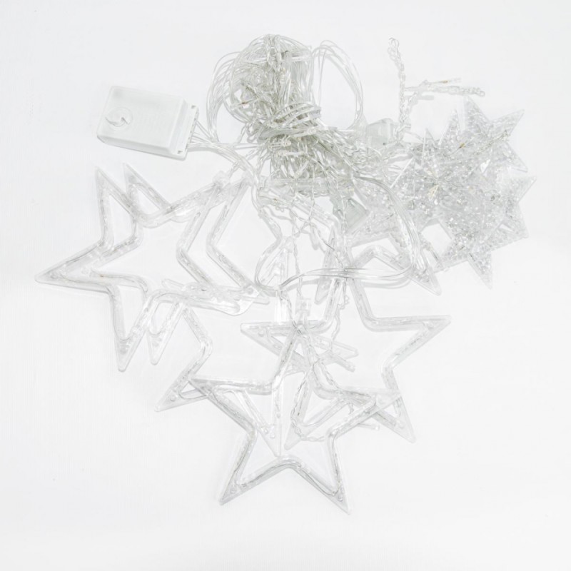 Гірлянда-штора Lugi Зірки розмір 3*0,7м 12 фігур синій (1733054BL)