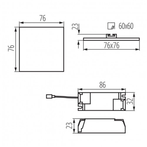 Точковий світильник Kanlux Arel 7.6x7.6x2.3 см Білий (Kan29583) Точковий світильник Kanlux Arel 7.6x7.6x2.3 см Білий (Kan29583)