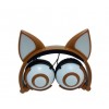 Навушники SUNROZ Linx Bear Ear Headphone з вушками Лисички LED 1,5 м Коричневий (SUN2653)
