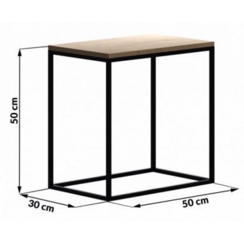 Приліжковий столик у стилі Loft NS-1480 530x500x300 мм Черный