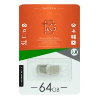 Флеш пам'ять T&G OTG -Type C USB 3.0 64GB Metal 104 Steel