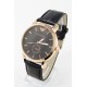 Годинник чоловічий наручний Giorgio Armani Золотистий з чорним ремінцем Репліка (IBW080YB)