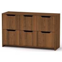Комод 6Д Компанит Горіх екко (130х42х80 см) Комод 6Д Компанит Горіх екко (130х42х80 см)