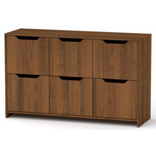 Комод 6Д Компанит Горіх екко (130х42х80 см) Комод 6Д Компанит Горіх екко (130х42х80 см)