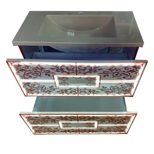 Тумба з підсвіткою у ванну кімнату The MIX ILusion_2020 із раковиною штучний камінь 90 см Тумба з підсвіткою у ванну кімнату The MIX ILusion_2020 із раковиною штучний камінь 90 см