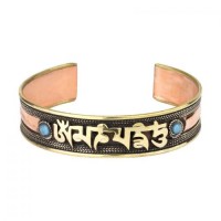 Браслет Mantra Mani Tibet 3 metal 2 блакитних камені 6х6х1,6 см Метал (27468)