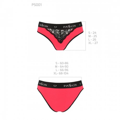 Трусики з широкою гумкою і мереживом Passion PS001 PANTIES XL, red-black в інтернет супермаркеті PbayMarket!