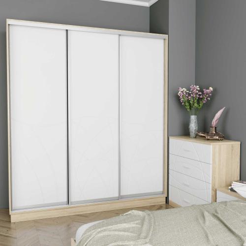 Шафа-купе Art In Head Loretto 2100x2400x603 Дуб сонома + Білий супермат (107100101) Шафа-купе Art In Head Loretto 2100x2400x603 Дуб сонома + Білий супермат (107100101)