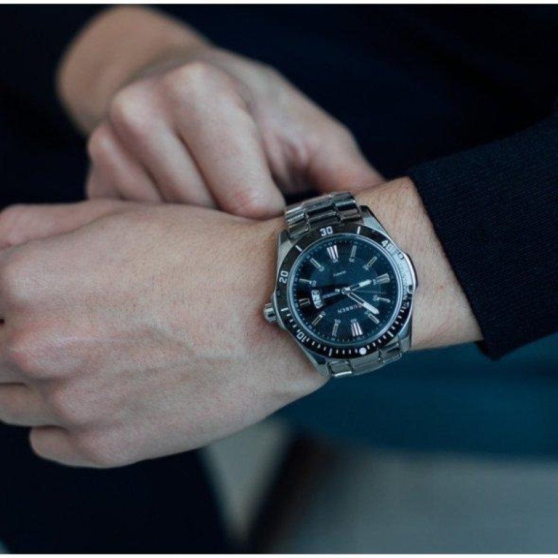 Чоловічий наручний годинник Curren Quartz Сріблястий