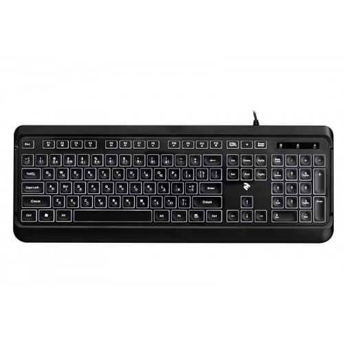 Клавіатура 2E KS120 White Backlight (2E-KS120UB) Black USB в інтернет супермаркеті PbayMarket!