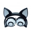 Навушники SUNROZ Linx Bear Ear Headphone з вушками Лисички LED Чорний (SUN2648)