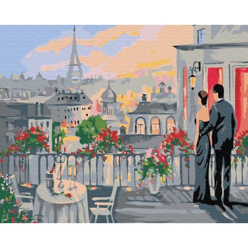 Картина за номерами Brushme Закохані на терасі 40х50 см (GX30454) Картина за номерами Brushme Закохані на терасі 40х50 см (GX30454)