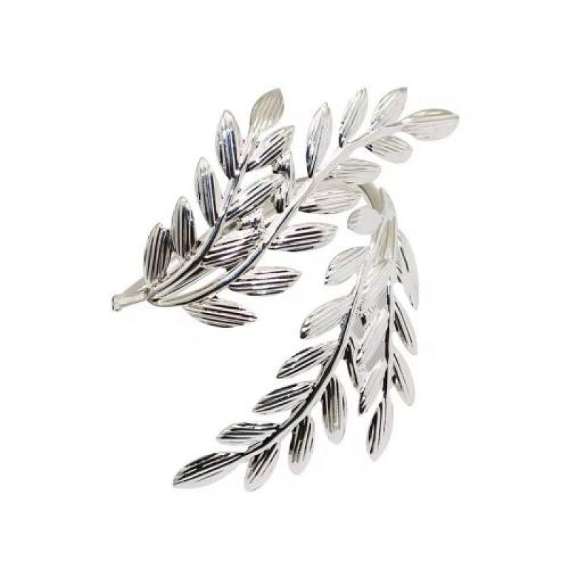 Набір кілець для серветок Світ текстилю Листя Silver Сріблястий 6 шт