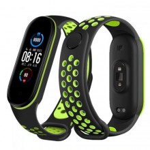Ремінець Double Color Metal Clasp для Xiaomi Mi Band 5/6 Black-Lime