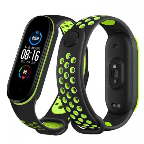 Ремінець Double Color Metal Clasp для Xiaomi Mi Band 5/6 Black-Lime Ремінець Double Color Metal Clasp для Xiaomi Mi Band 5/6 Black-Lime