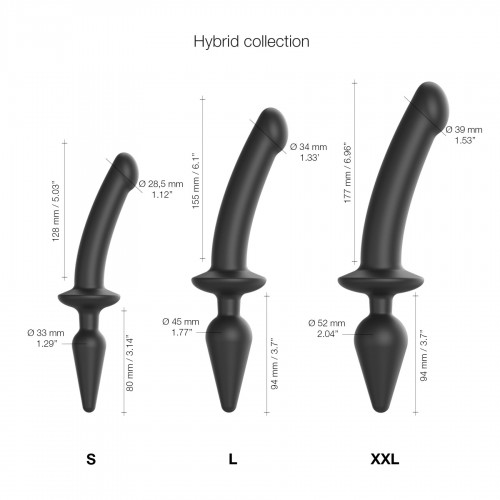 Анальна пробка з дилдо 2в1 Strap-On-Me SWITCH PLUG-IN DILDO Black XXL, діаметр 5,2/3,9 см в інтернет супермаркеті PbayMarket!