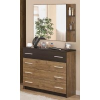 Комод + дзеркало Меблі Сервіс 4Ш Вероніка Дуб апріл + Венге темний Комод + дзеркало Меблі Сервіс 4Ш Вероніка Дуб апріл + Венге темний