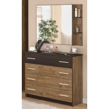 Комод + дзеркало Меблі Сервіс 4Ш Вероніка Дуб апріл + Венге темний Комод + дзеркало Меблі Сервіс 4Ш Вероніка Дуб апріл + Венге темний