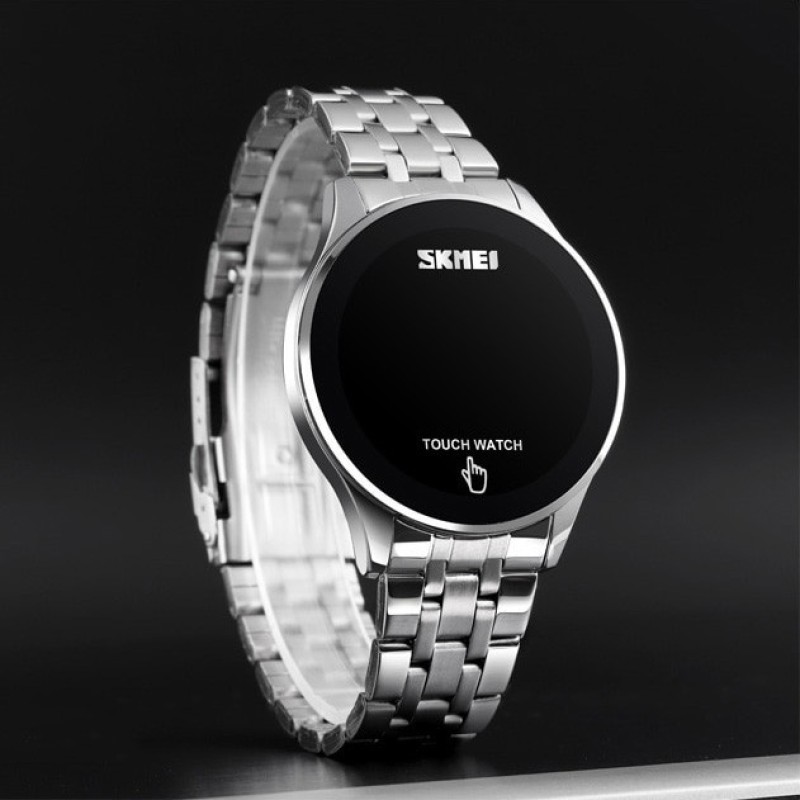 Чоловічий наручний світлодіодний годинник Skmei 1579 light Сріблястий