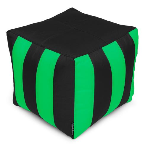 Пуф Кубик Смугастий Оксфорд 40х40 Студія Комфорту Салатовий + Чорний