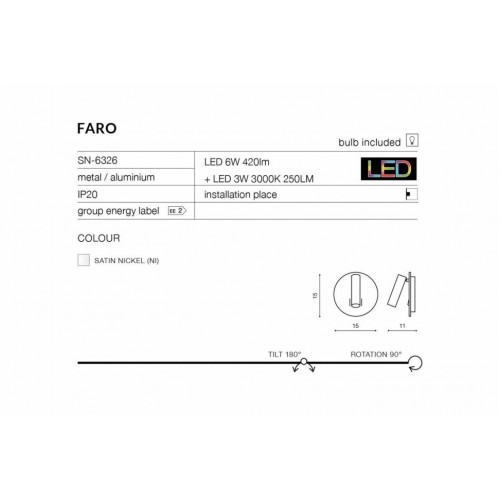 Бра AZzardo Faro 15x15 см Чорний (AZ3204) Бра AZzardo Faro 15x15 см Чорний (AZ3204)