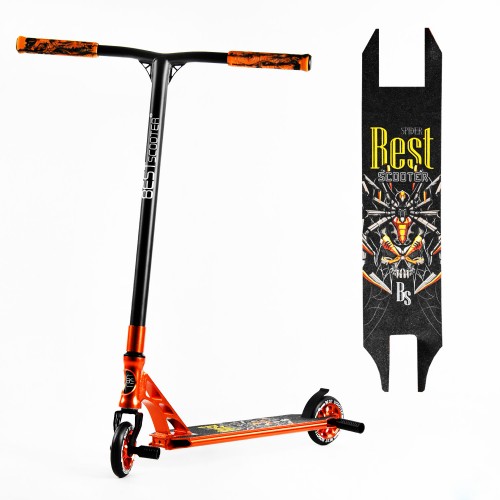 Самокат трюковий Best Scooter Spider HIC-система пеги алюмінієвий диск та дека колеса PU 100 кг Orange (107487)