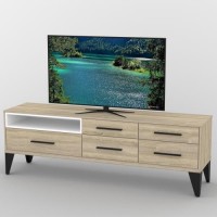 Тумба під телевізор Тиса Мебель ТВ-364 Дуб сонома Білий 60x44x180 см Тумба під телевізор Тиса Мебель ТВ-364 Дуб сонома Білий 60x44x180 см