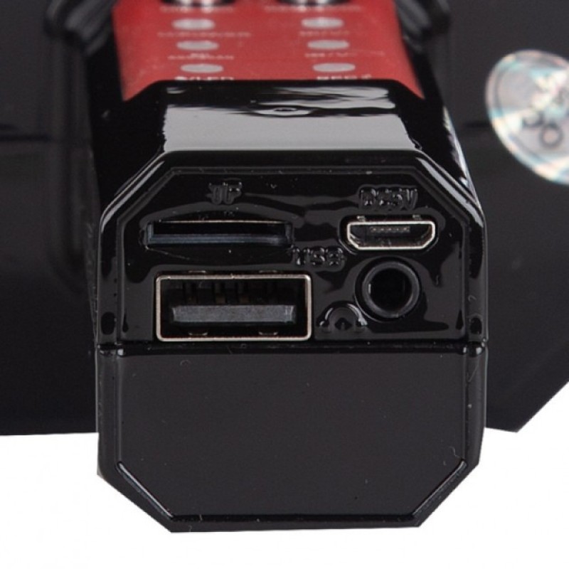 Мікрофон-караоке бездротовий WSTER WS-1828 White із функцією зміною голосу Чорний із сріблястим