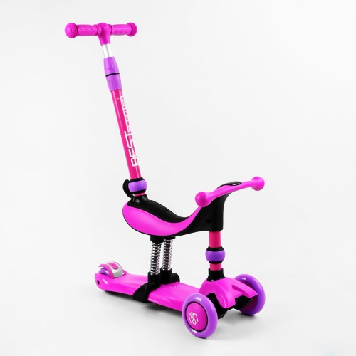 Самокат-велобіг триколісний Best Scooter колеса PU зі світлом 3 в 1 70 кг Violet (105656)