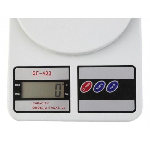 Електронні кухонні ваги RIAS SF-400 з LCD-дисплеєм 10 кг White (3sm_523460064)