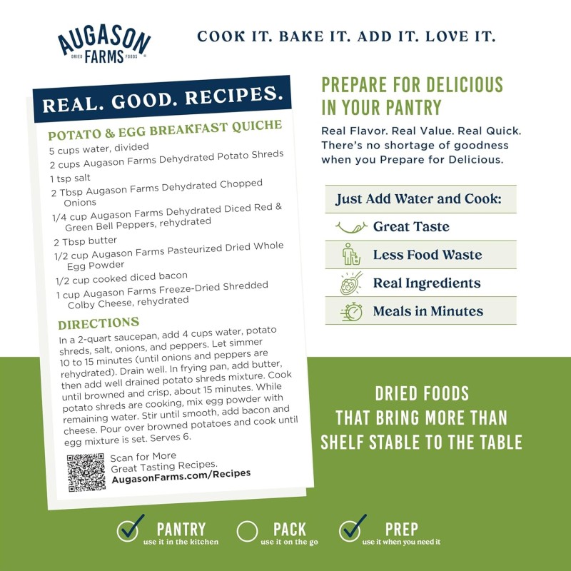 Сублімована картопля з великим терміном придатності 25 років Augason Farms, 31 порція