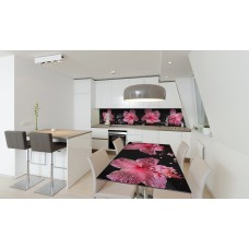 Наклейка вінілова на стіл Zatarga «Вініловий Рожевий гібіскус Перли» 600х1200 мм Z180581st