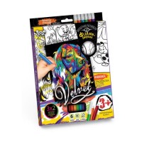 Комплект креативної творчості Оксамитове розфарбування фломастерами VLV-01 (VLV-01-4) Комплект креативної творчості Оксамитове розфарбування фломастерами VLV-01 (VLV-01-4)