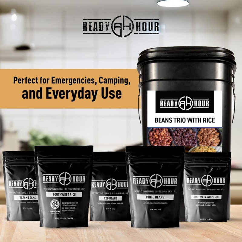 Сублімований набір з 3-х видів квасолі та рису на 100 порцій з великим терміном придатності 25 років Ready Hour