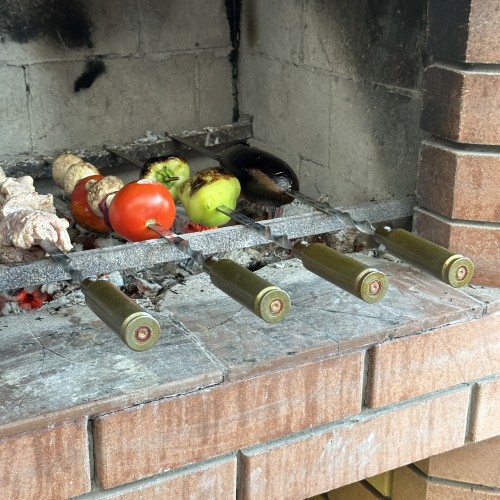 Шампура на подарунок з гільзою Gorillas BBQ SKK80 45 см 4 шт (5462) Шампура на подарунок з гільзою Gorillas BBQ SKK80 45 см 4 шт (5462)