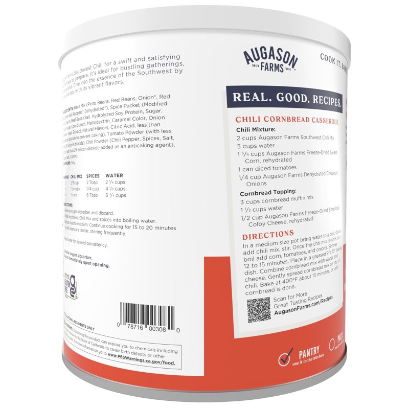 Квасоля чилі по мексиканські з великим терміном придатності 10 років Augason Farms, 34 порції