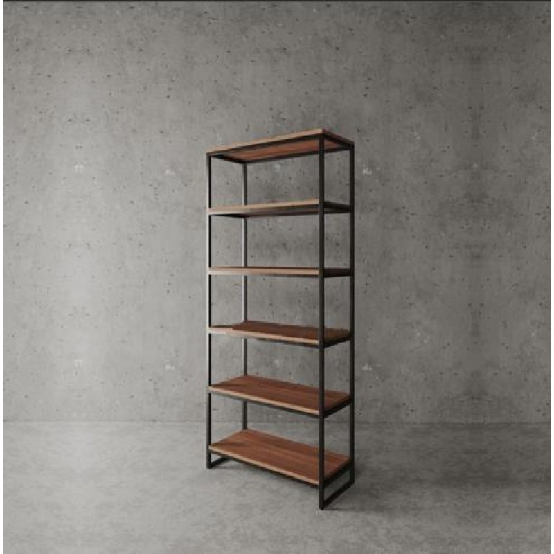 Стелаж для зберігання в стилі Loft Чорний NS-1784 2030x800x350 мм