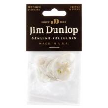 Медіатори Dunlop 483P04MD Genuine Celluloid White Pearloid Medium Player's Pack (12 шт.)