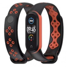 Ремінець MiJobs Sport Style для Xiaomi Mi Band 5/6 Black Orange