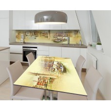 Наклейка 3Д вінілова на стіл Zatarga «Гондоли Венеції» 650х1200 мм для будинків, квартир, столів, кав'ярень