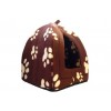 М'який будиночок для домашніх тварин Kennel Portable Dog House теплий лежак для собак і кішок Коричневий
