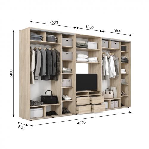 Шафа-купе під телевізор ViAnt ШКTv2 405х60х240 см Дуб сонома (8049) Шафа-купе під телевізор ViAnt ШКTv2 405х60х240 см Дуб сонома (8049)