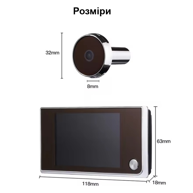 Відеовічко дверне цифрове для квартири Kivos SF515 c 3,5