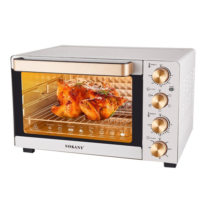 Духовка електрична настільна Sokany SK-450 50 л 1700 Вт Білий (SK450W)
