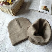 Комплект шапка з хомутом Luxyart унісекс розмір підлітковий беж (OL-015)