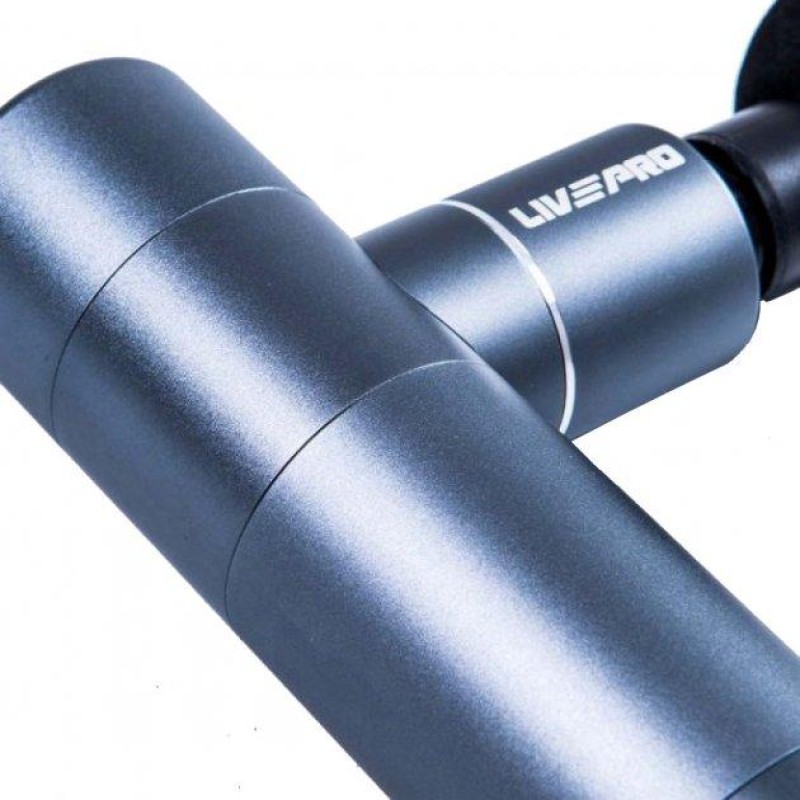 Перкусійний масажер LivePro MINI MASSAGE GUN сірий 13.7x9x4.6см LP8513