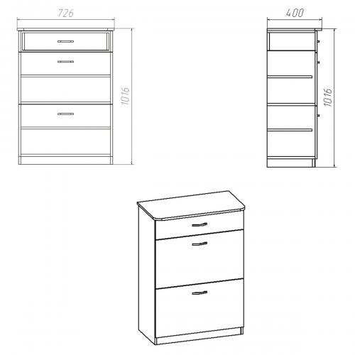 Тумба для взуття Компанит 3А Дуб сонома Тумба для взуття Компанит 3А Дуб сонома